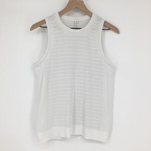 Lululemon Breeze By Muscle Tank Top II Womens 6 White Athletic Perforated #E